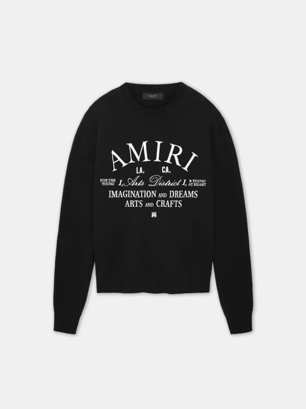 AMIRI Knitwear> ARTS DISTRICT CREW BLACK