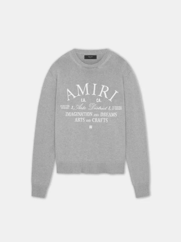 AMIRI Knitwear> ARTS DISTRICT CREW Grey
