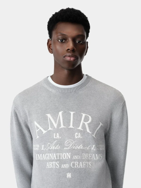 AMIRI Knitwear> ARTS DISTRICT CREW Grey
