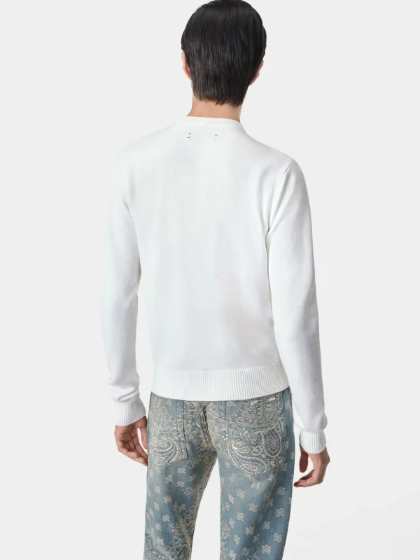 AMIRI Knitwear> ARTS DISTRICT CREWNECK Alabaster