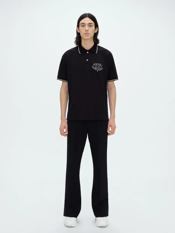 AMIRI Shirts> ARTS DISTRICT PIQUE POLO BLACK