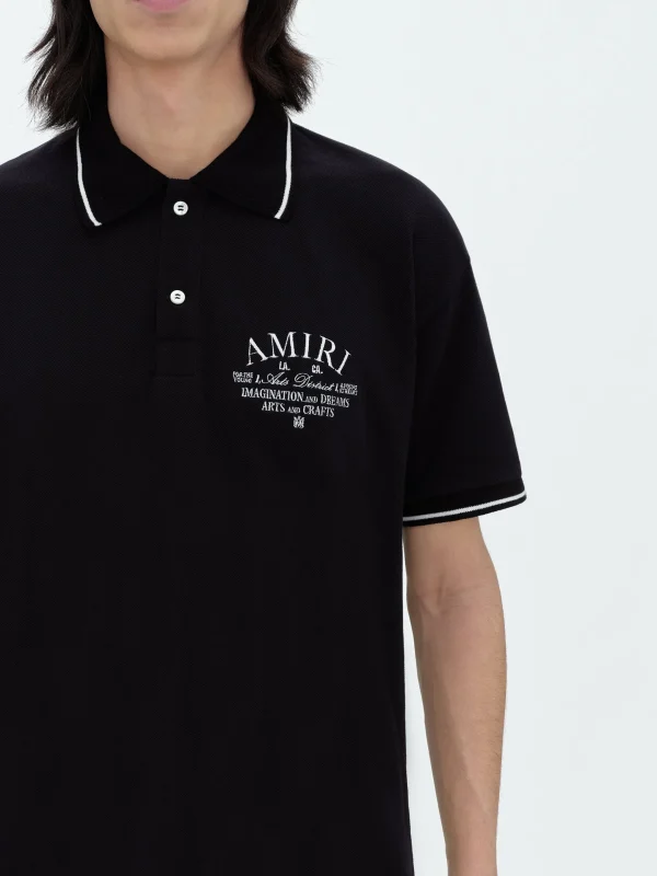 AMIRI Shirts> ARTS DISTRICT PIQUE POLO BLACK