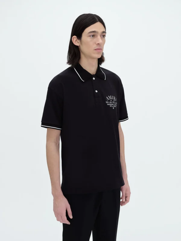 AMIRI Shirts> ARTS DISTRICT PIQUE POLO BLACK
