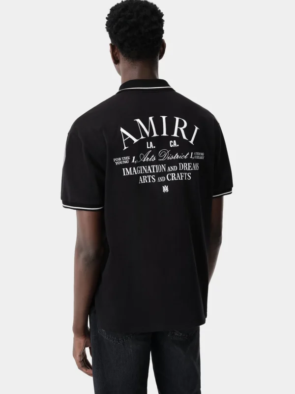AMIRI Tees> ARTS DISTRICT POLO BLACK