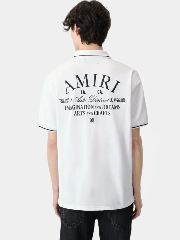 AMIRI Tees> ARTS DISTRICT POLO White