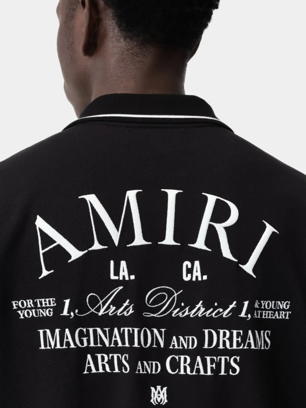 AMIRI Tees> ARTS DISTRICT POLO BLACK