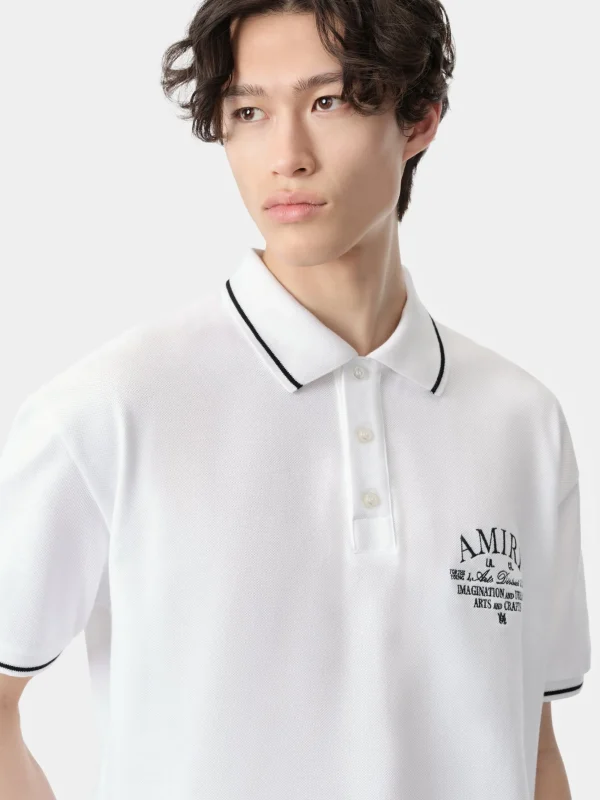 AMIRI Tees> ARTS DISTRICT POLO White