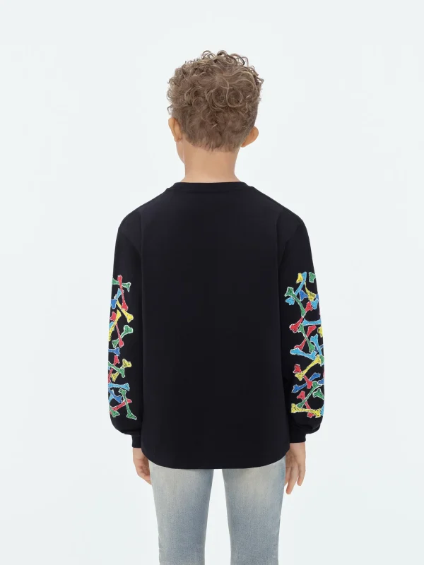 AMIRI Tees> BONES SCRIBBLE LONG SLEEVE TEE BLACK