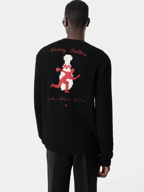 AMIRI Knitwear> BOWLING CREWNECK BLACK