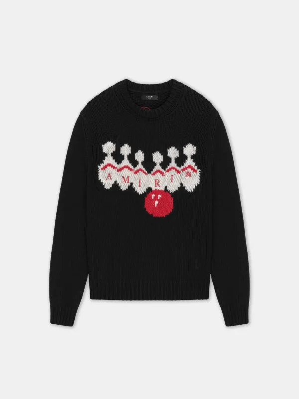 AMIRI Knitwear> BOWLING CREWNECK BLACK