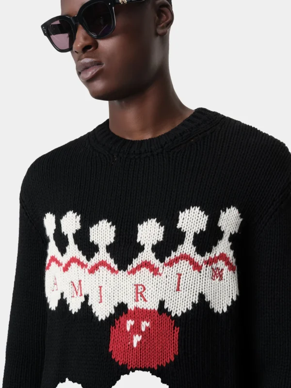 AMIRI Knitwear> BOWLING CREWNECK BLACK