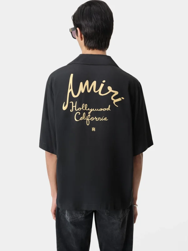 AMIRI Shirts> HOLLYWOOD CAMP SHIRT BLACK
