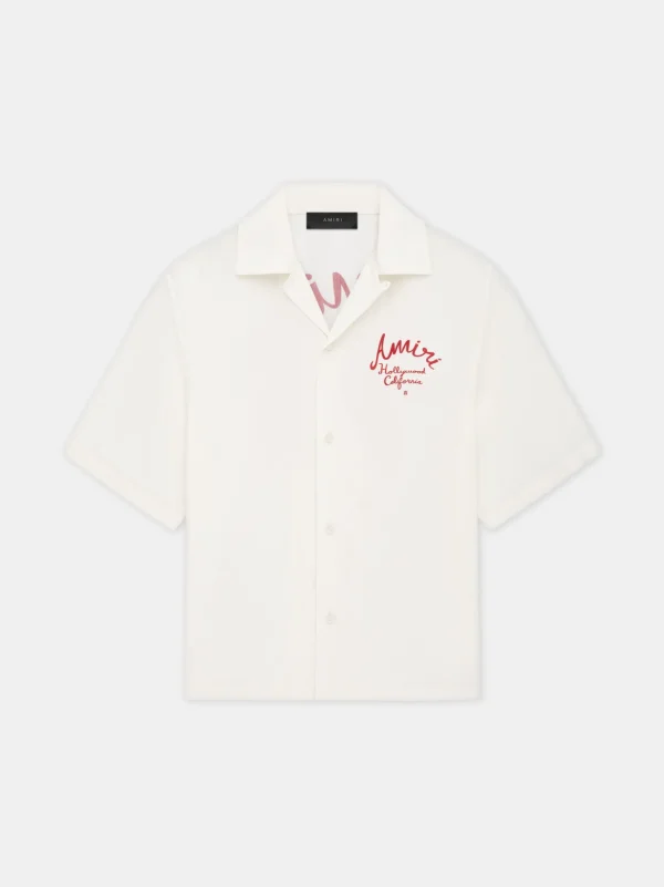 AMIRI Shirts> HOLLYWOOD CAMP SHIRT Alabaster