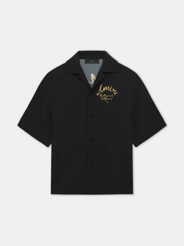 AMIRI Shirts> HOLLYWOOD CAMP SHIRT BLACK
