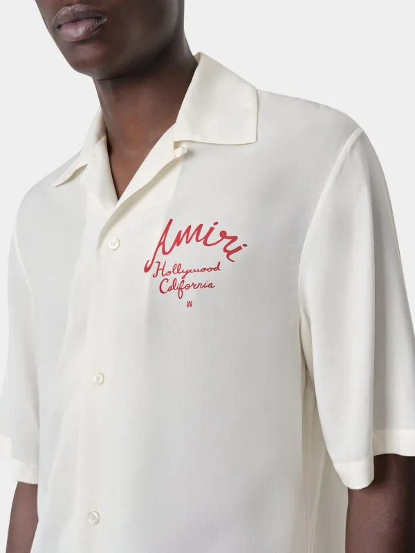 AMIRI Shirts> HOLLYWOOD CAMP SHIRT Alabaster