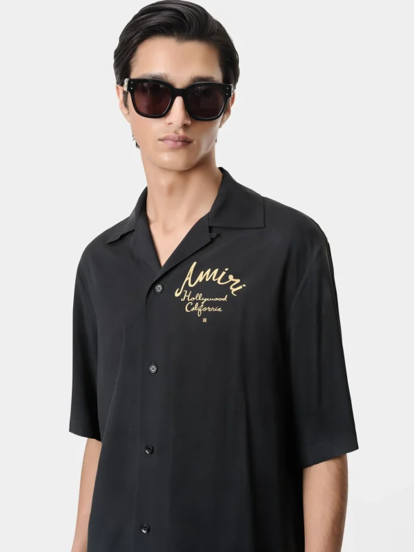AMIRI Shirts> HOLLYWOOD CAMP SHIRT BLACK