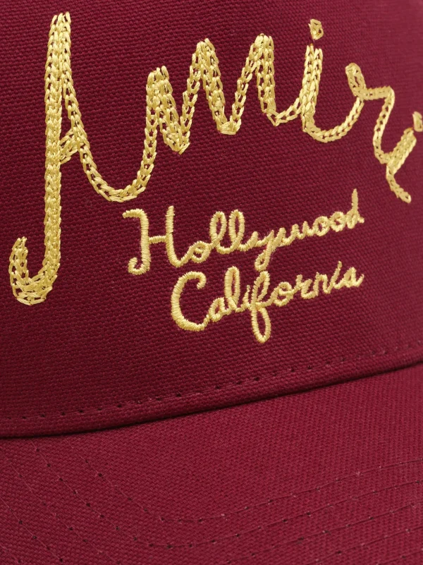 AMIRI Hats | Hats> HOLLYWOOD CANVAS HAT Burgundy