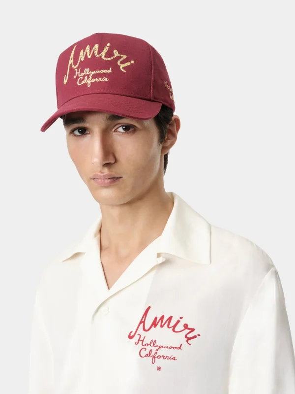 AMIRI Hats | Hats> HOLLYWOOD CANVAS HAT Burgundy