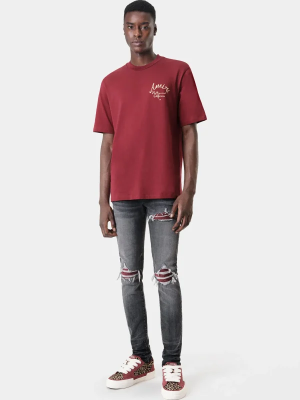 AMIRI Tees> HOLLYWOOD TEE Burgundy