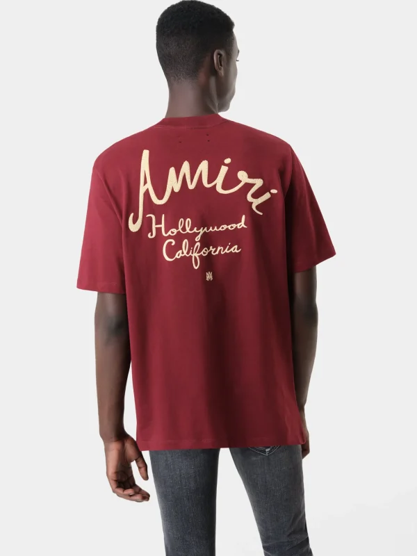 AMIRI Tees> HOLLYWOOD TEE Burgundy