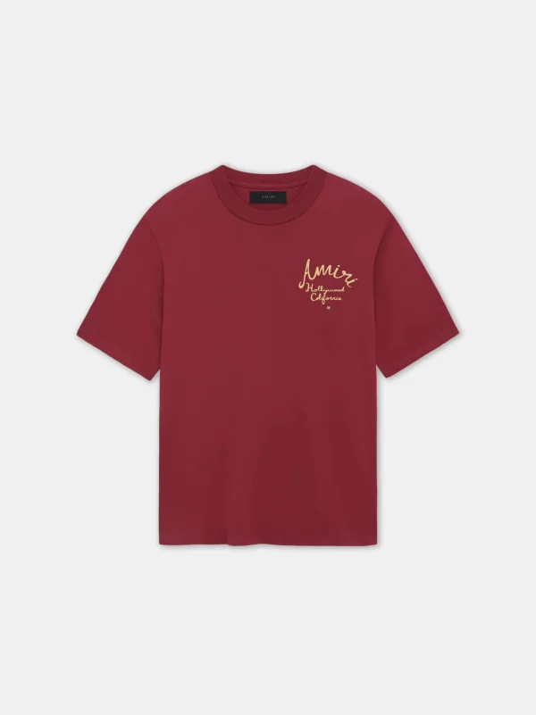 AMIRI Tees> HOLLYWOOD TEE Burgundy