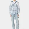 AMIRI Shirts> HOODED OVERSHIRT Cerulean
