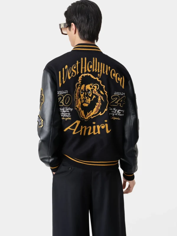 AMIRI Outerwear> LION VARSITY JACKET BLACK