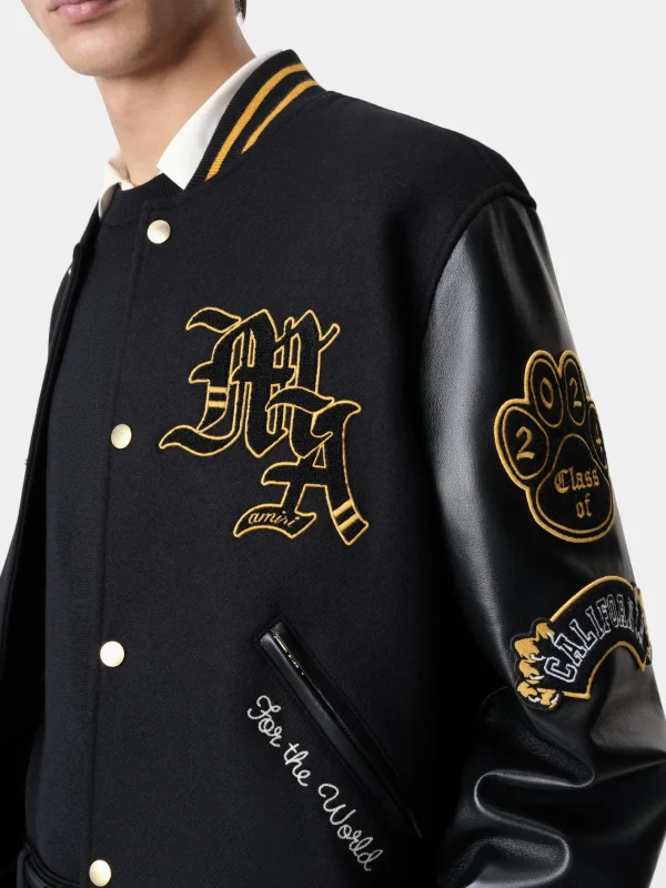 AMIRI Outerwear> LION VARSITY JACKET BLACK