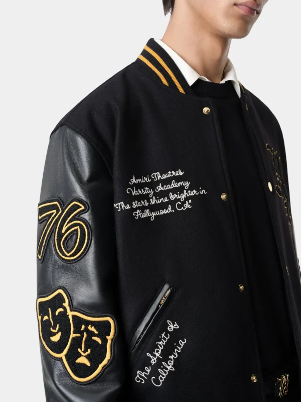AMIRI Outerwear> LION VARSITY JACKET BLACK