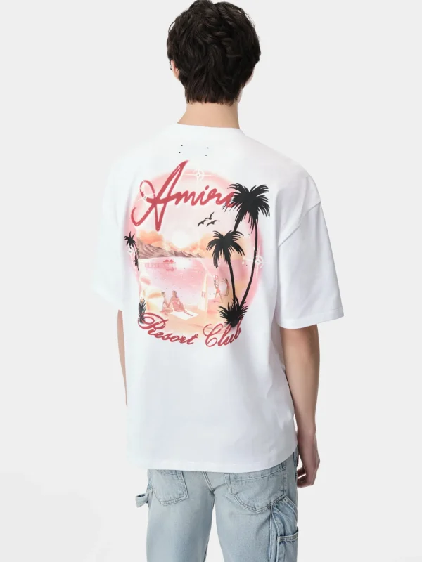 AMIRI Tees> PARADISE AIRBRUSH TEE White