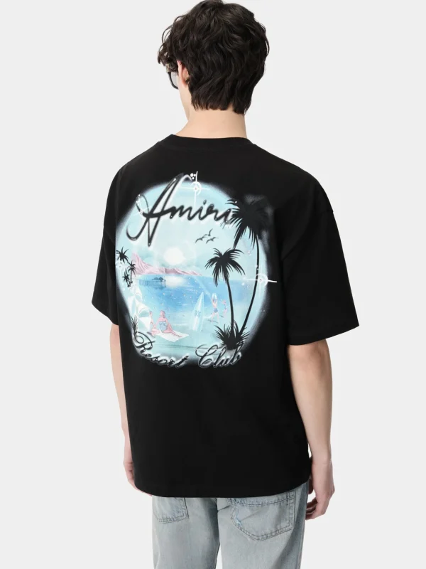 AMIRI Tees> PARADISE AIRBRUSH TEE BLACK