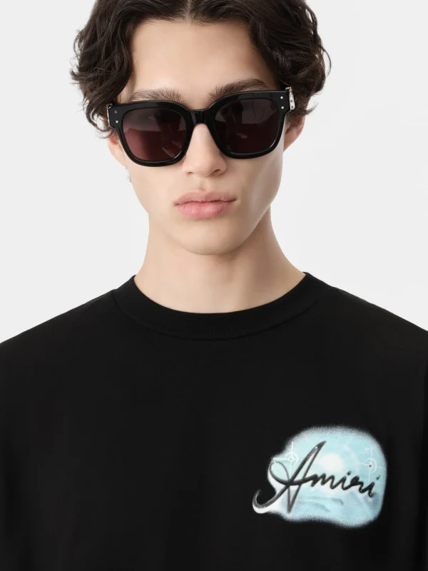 AMIRI Tees> PARADISE AIRBRUSH TEE BLACK