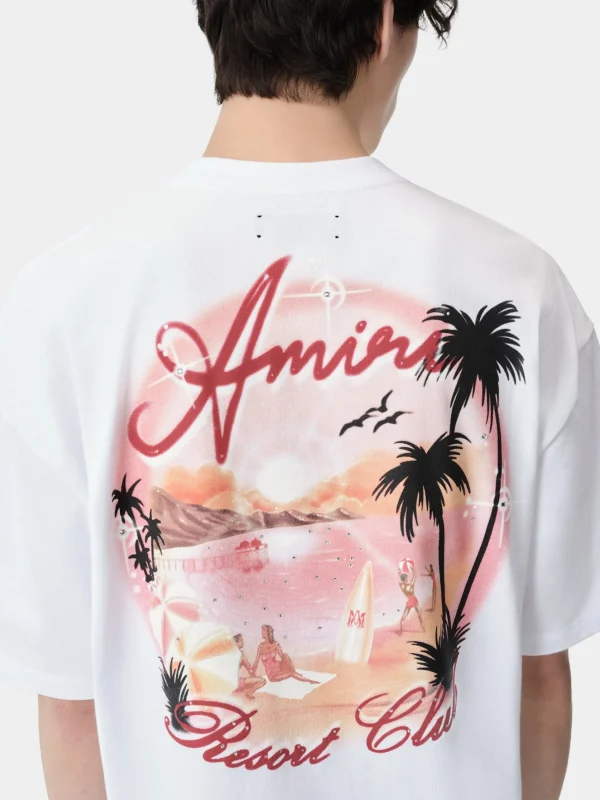 AMIRI Tees> PARADISE AIRBRUSH TEE White