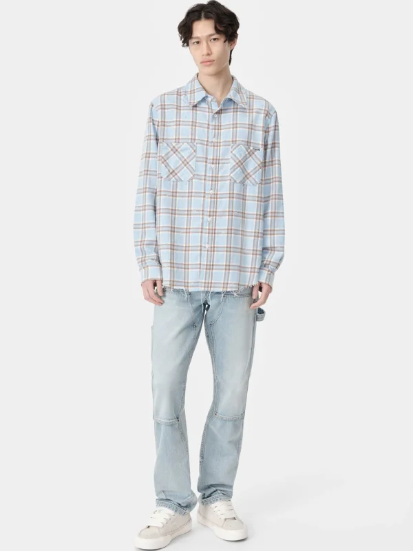 AMIRI Shirts> SHOTGUN FLANNEL Sea Blue