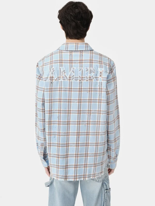 AMIRI Shirts> SHOTGUN FLANNEL Sea Blue