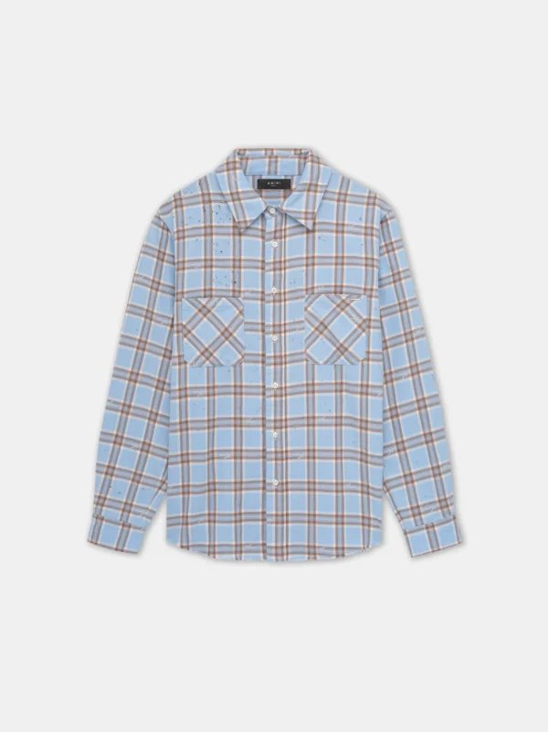 AMIRI Shirts> SHOTGUN FLANNEL Sea Blue