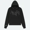 AMIRI Sweatshirts> STAGGERED LOGO HOODIE BLACK