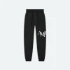 AMIRI Shorts & Sweatpants> STAGGERED SCRIBBLE SWEATPANT BLACK
