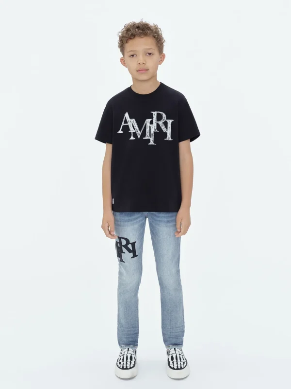 AMIRI Tees> STAGGERED SCRIBBLE TEE BLACK