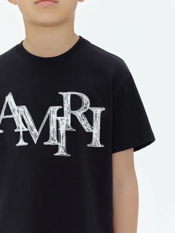 AMIRI Tees> STAGGERED SCRIBBLE TEE BLACK