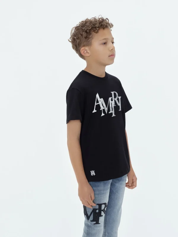AMIRI Tees> STAGGERED SCRIBBLE TEE BLACK