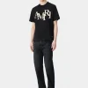 AMIRI Tees> STAGGERED TEE BLACK