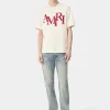 AMIRI Tees> STAGGERED TEE BIRCH