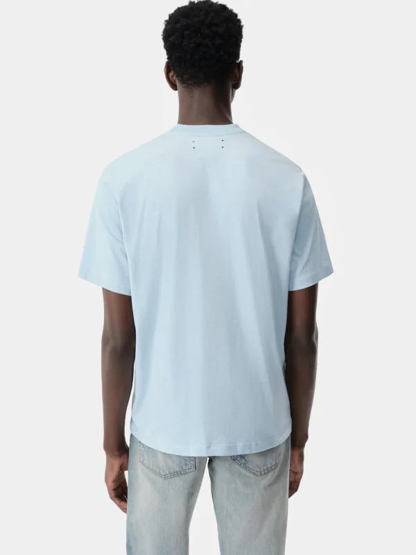 AMIRI Tees> STAGGERED TEE Cerulean