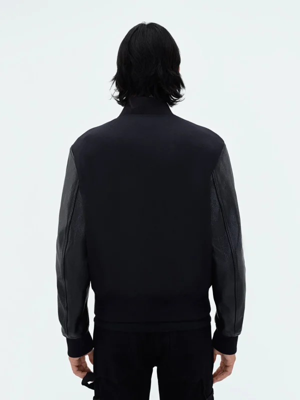 AMIRI Outerwear> STAGGERED VARSITY JACKET BLACK