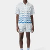 AMIRI Shirts> STAGGERED WAVE SHIRT Cerulean