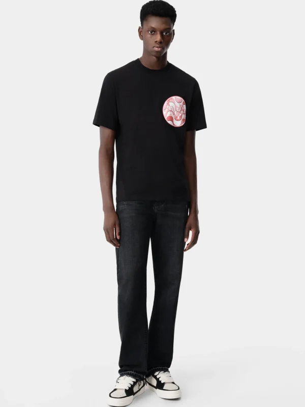 AMIRI Tees> STAGGERED WAVE TEE Black Red