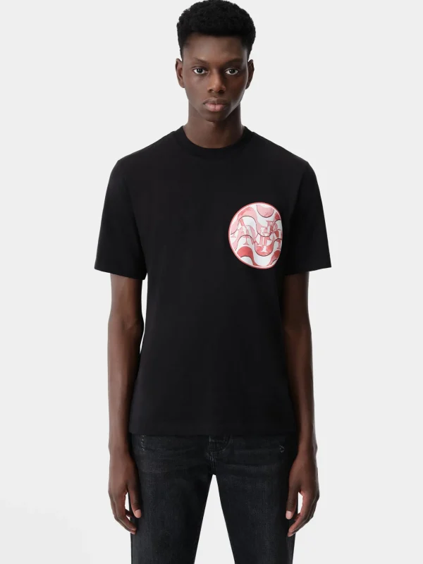 AMIRI Tees> STAGGERED WAVE TEE Black Red