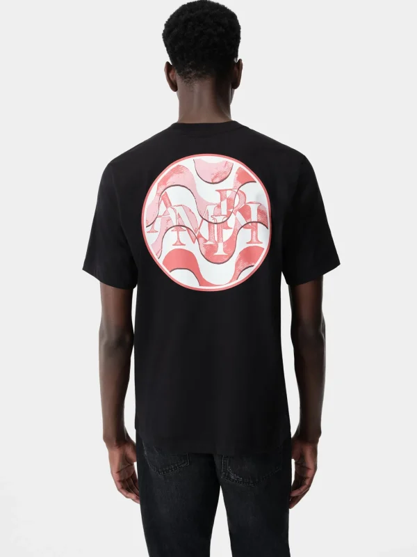 AMIRI Tees> STAGGERED WAVE TEE Black Red