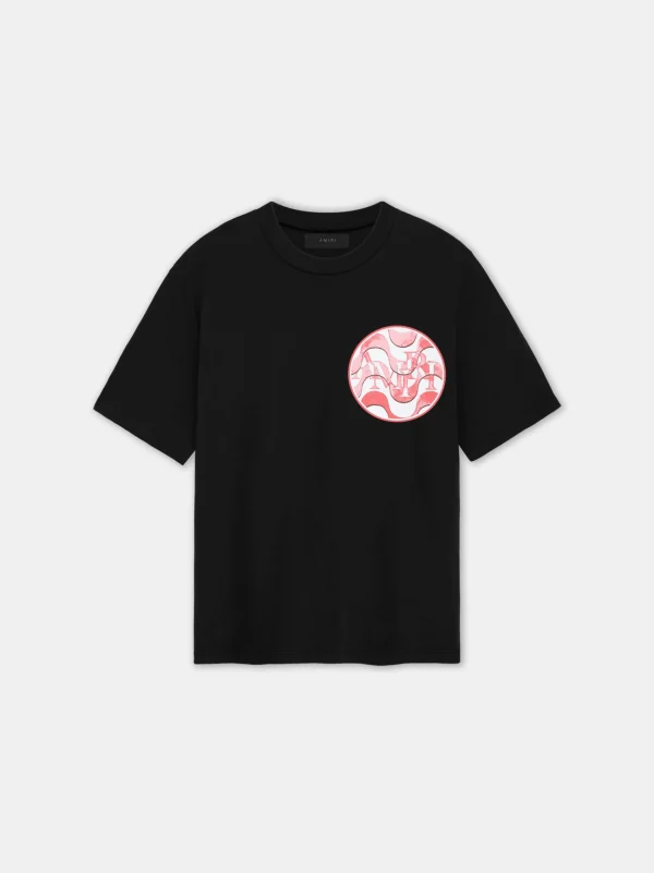 AMIRI Tees> STAGGERED WAVE TEE Black Red